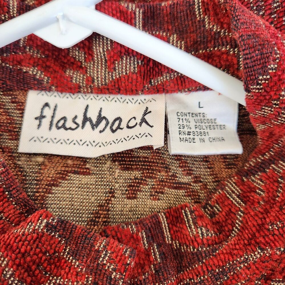 Women's Red Paisley Button-Front Jacket - Picture 8 of 10